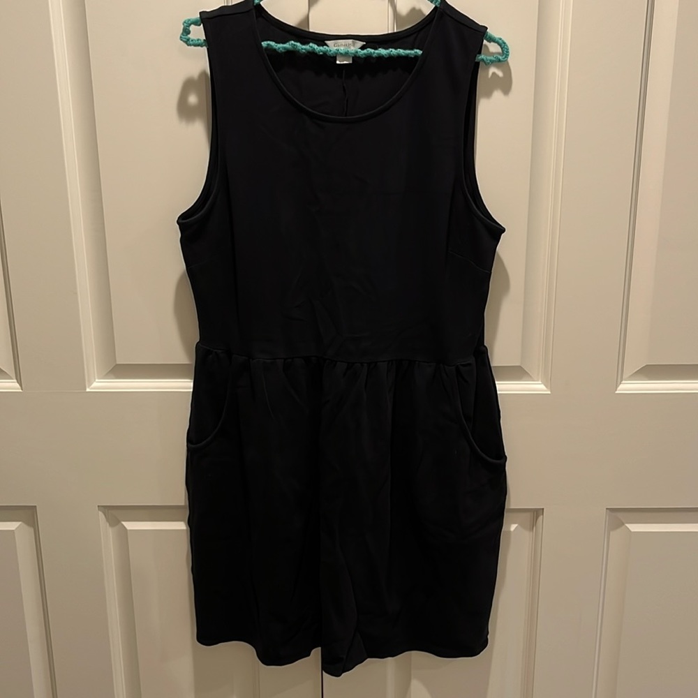 Black knit dress by Garnet Hill. Size 12.